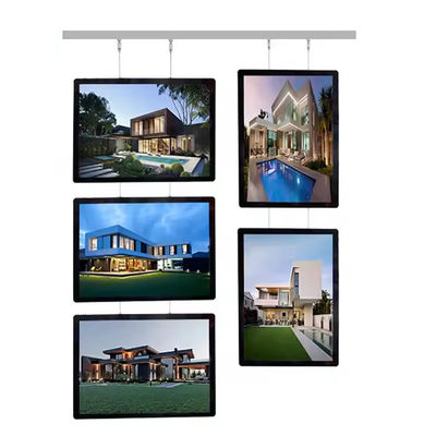 घूमने योग्य निलंबन लाइट बॉक्स डिस्प्ले स्क्रीन स्टोर के लिए संकेत मेनू तस्वीरें