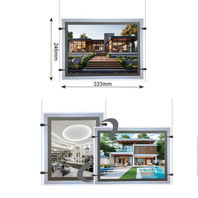 प्रदर्शनी डिस्प्ले अल्ट्रा स्लिम ए4 लाइट बॉक्स बैकलिट एक्रिलिक पैनल डिस्प्ले क्रिस्टल लाइट बॉक्स इनपुट वोल्टेज डीसी12 वी डीसी24 वी के साथ