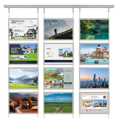 क्षैतिज लटकती क्रिस्टल लाइट बॉक्स 210 X 297 मिमी पतला एलईडी साइन बोर्ड डिस्प्ले पैनल